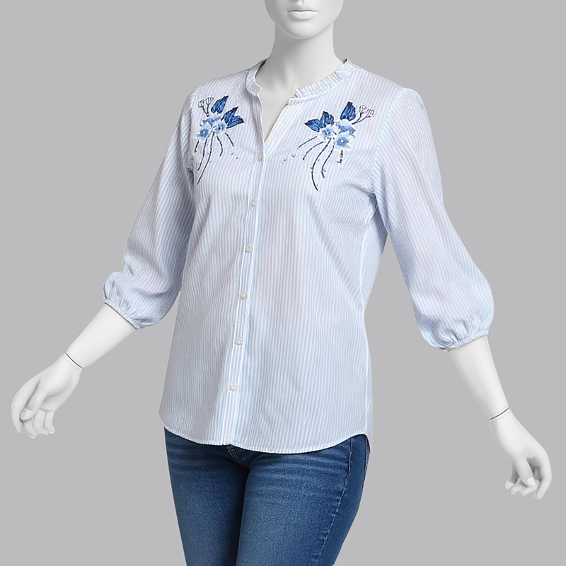 شومیز آستین سه ربع زنانه ال سی وایکیکی مدل Embrio6050